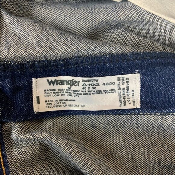 Wrangler Cowboy Cut Mens Relaxed Fit Jeans Size 40 X 30 Cotton Dark Wash Denim - Picture 8 of 8